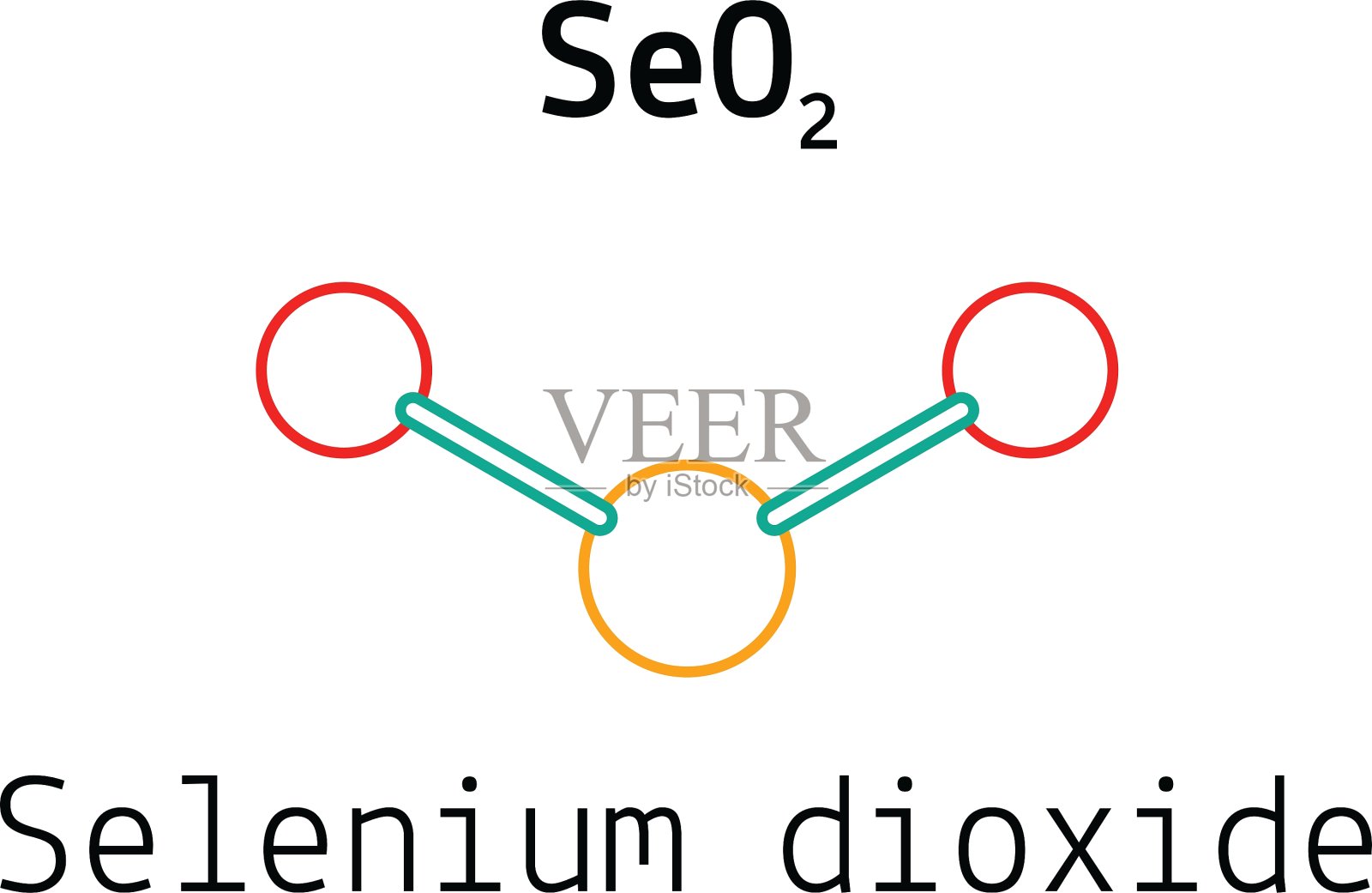 SeO2二氧化硒分子插画图片素材