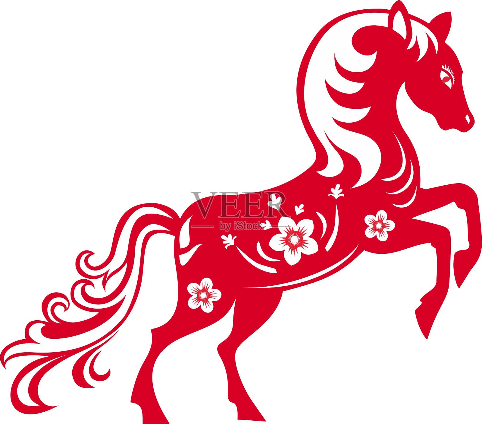 中国红马设计元素图片