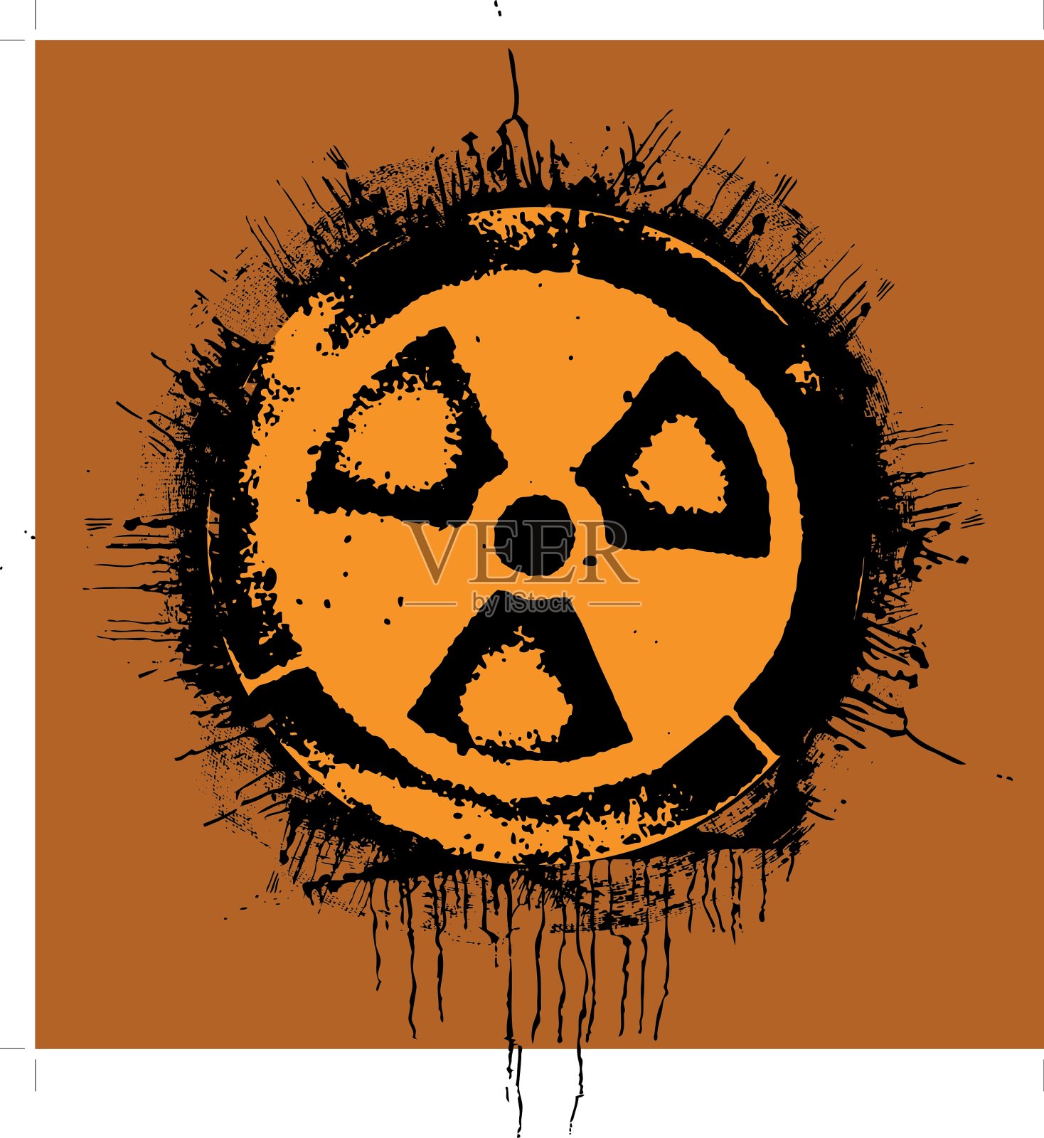 垃圾放射性警告信号插画图片素材