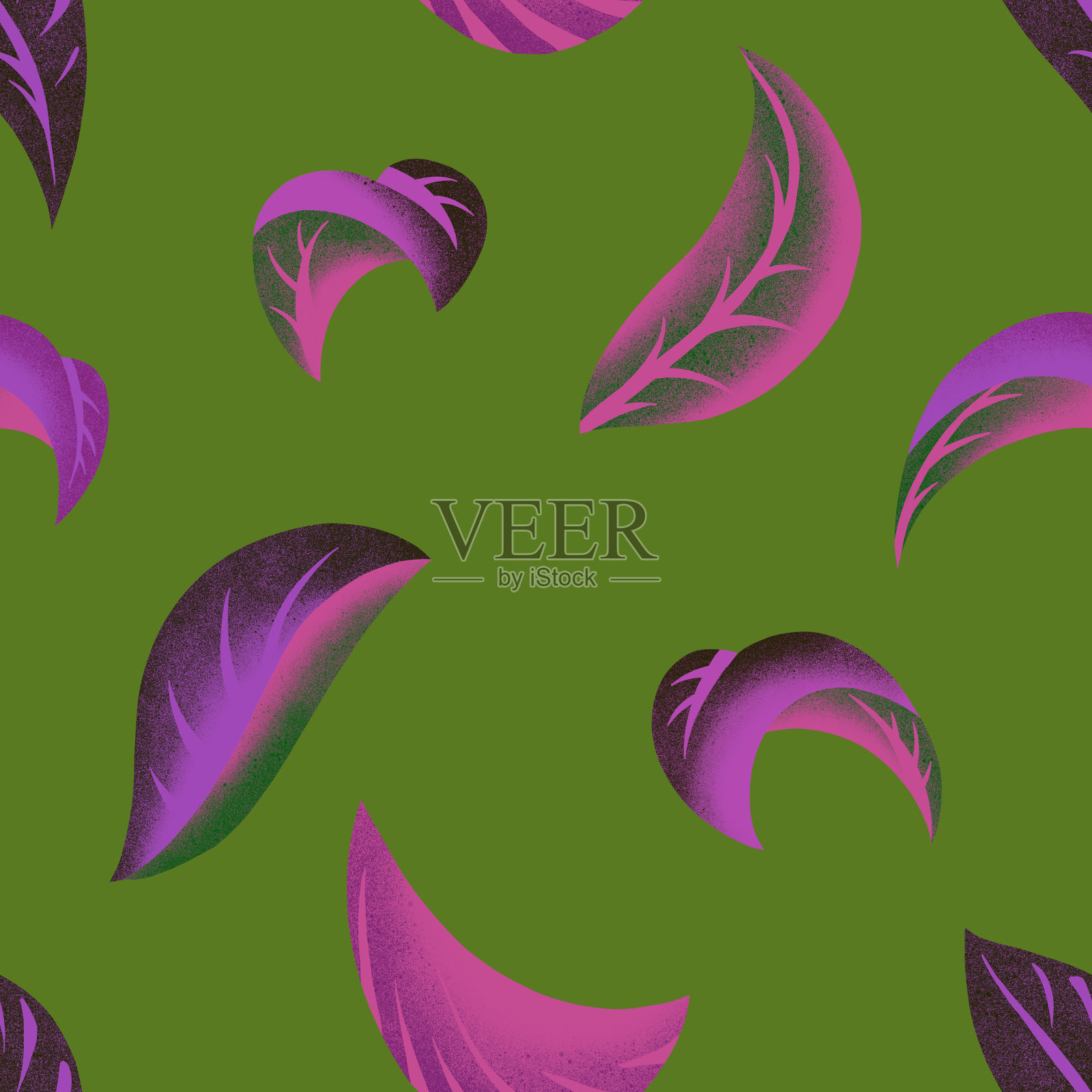 植物无缝图案的叶。叶子的背景。自然点缀插画图片素材
