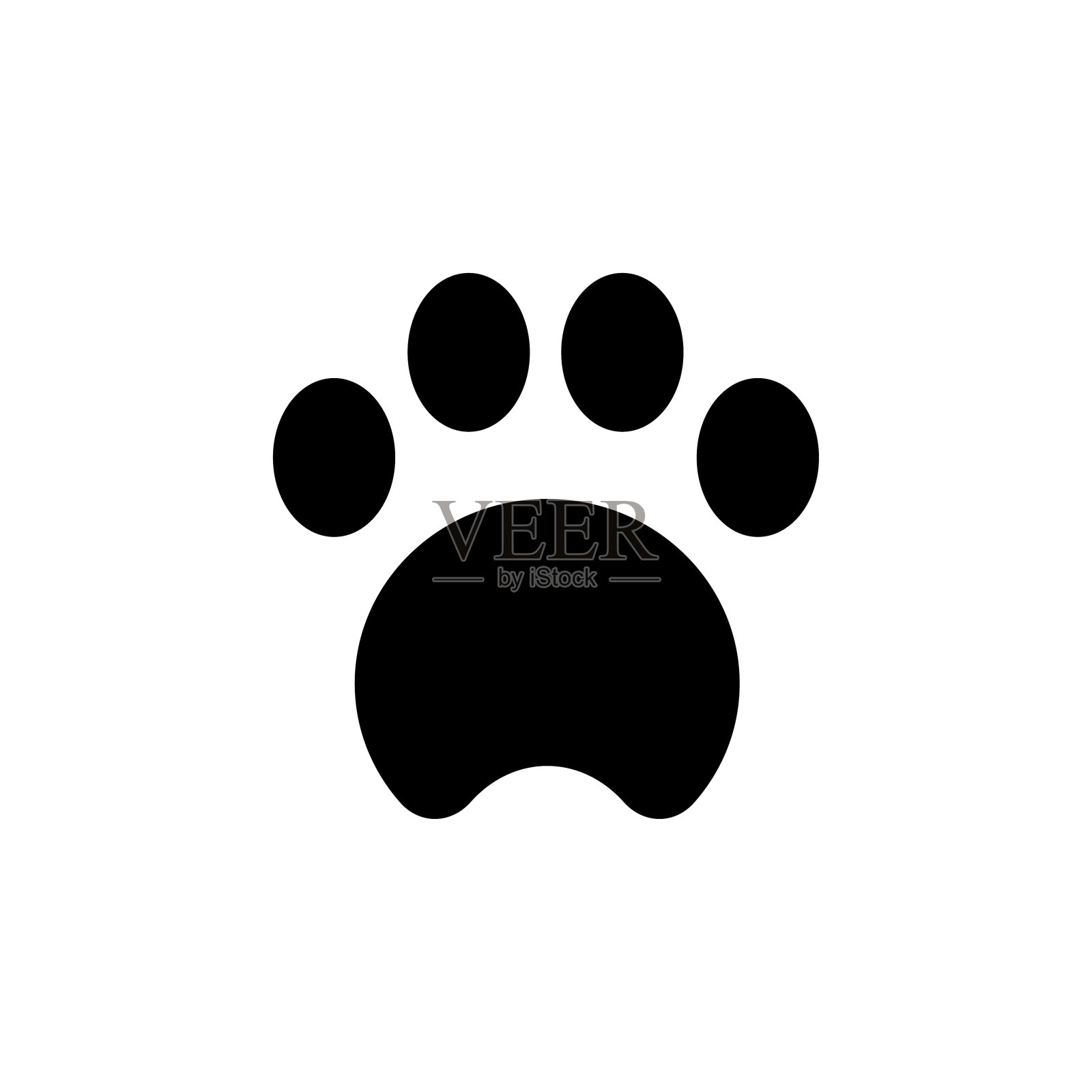 动物爪印形状图标插画图片素材_ID:382197603-Veer图库