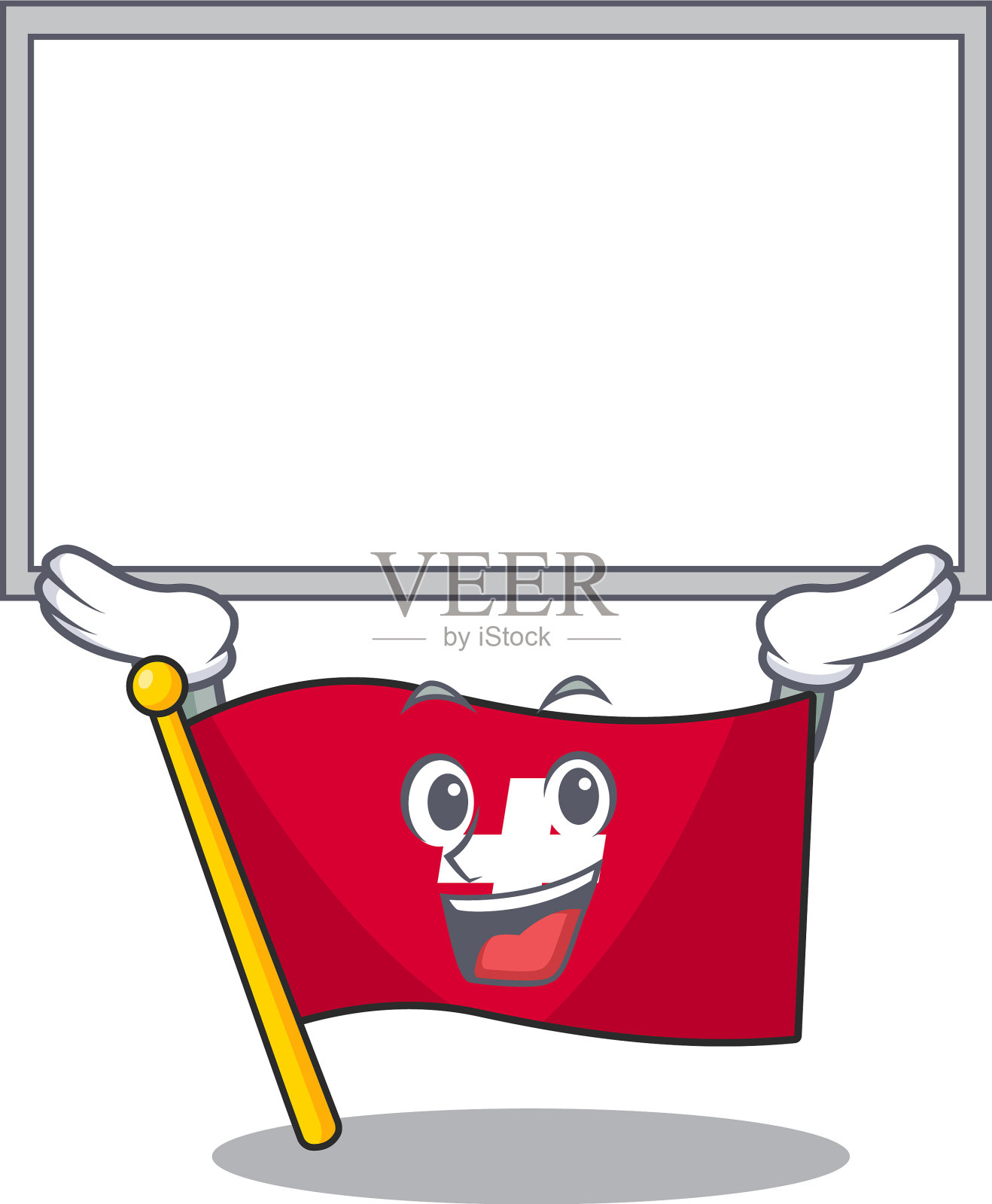 上板旗帜瑞士与吉祥物形状插画图片素材