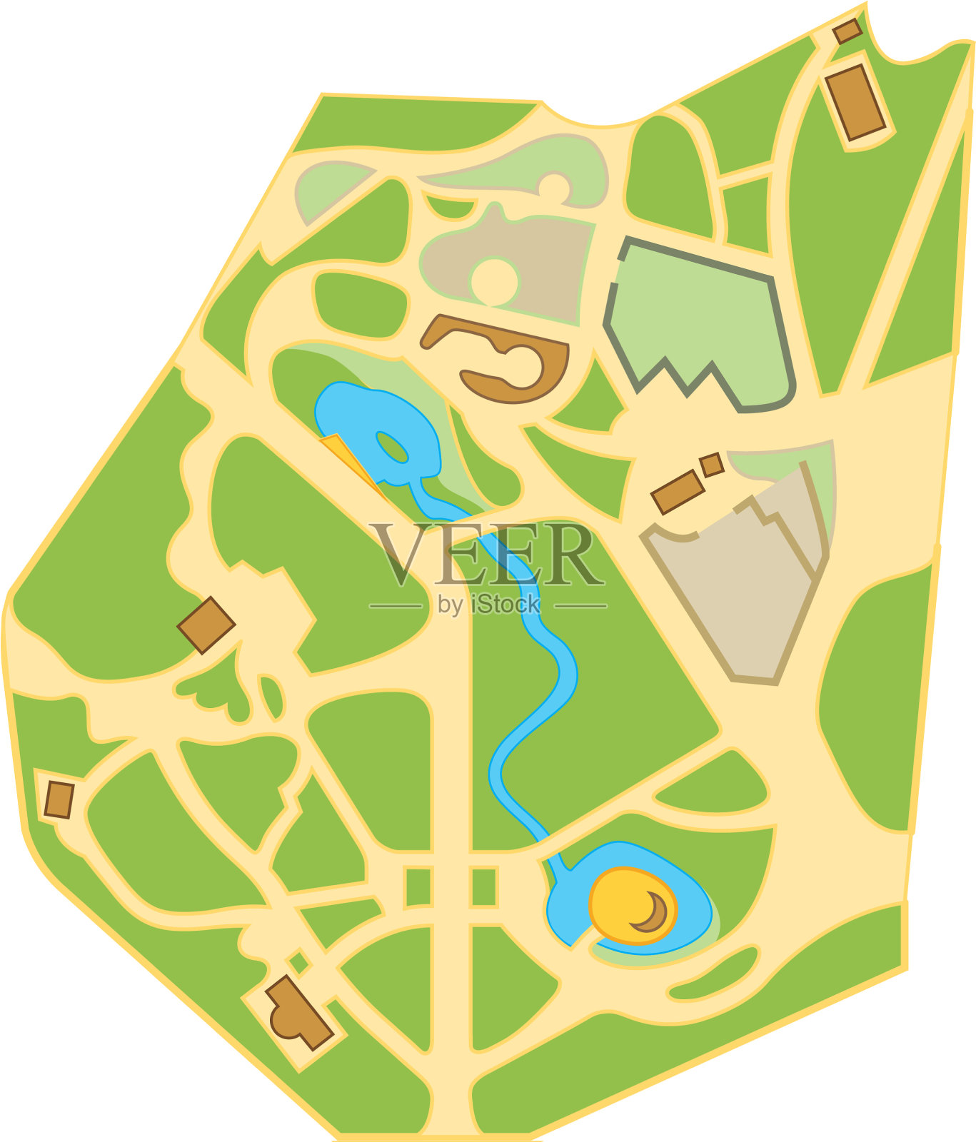 地理地图花园导航城市城镇图设计元素图片