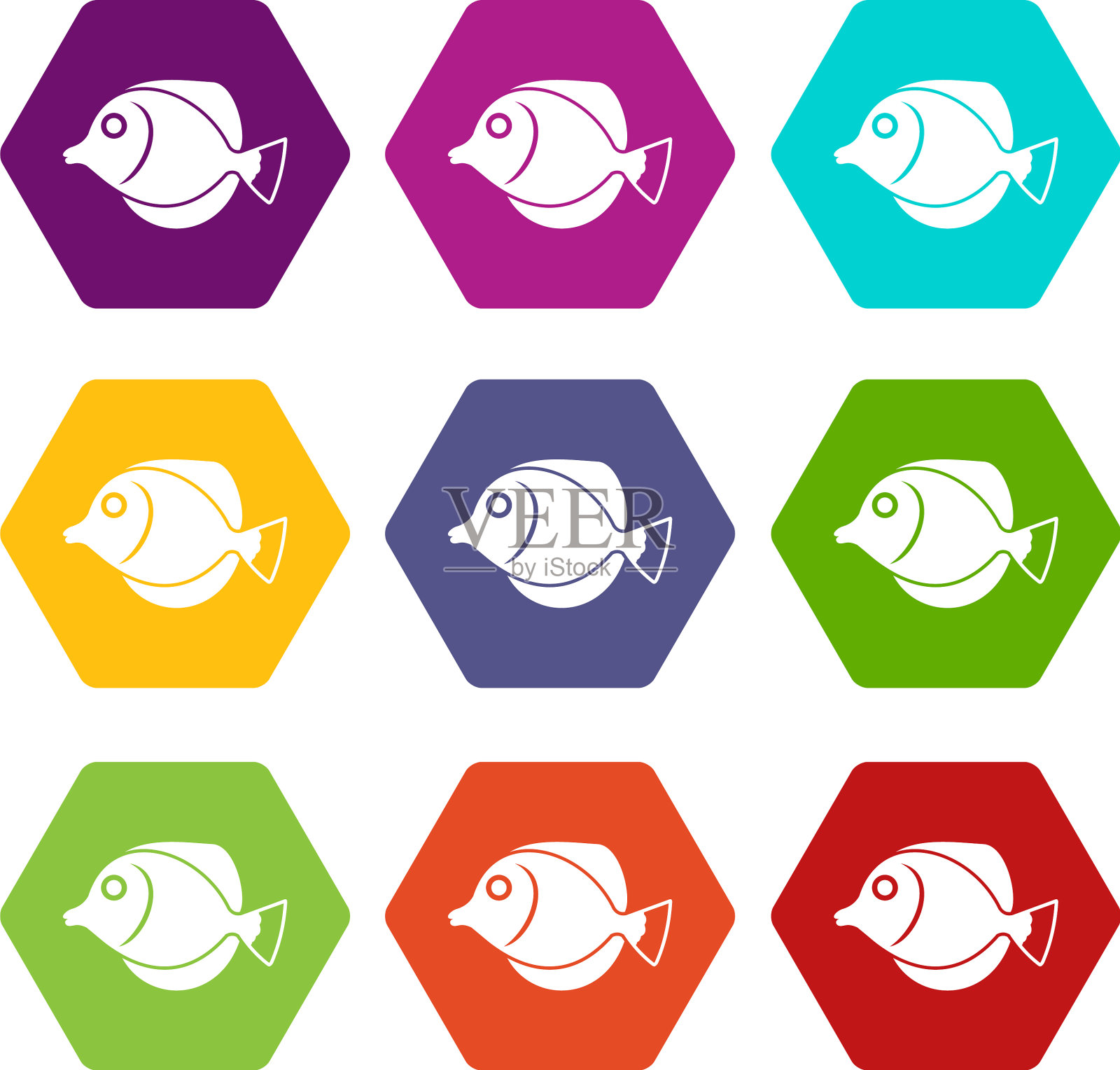 汤鱼黄斑马鱼图标设置颜色图标素材