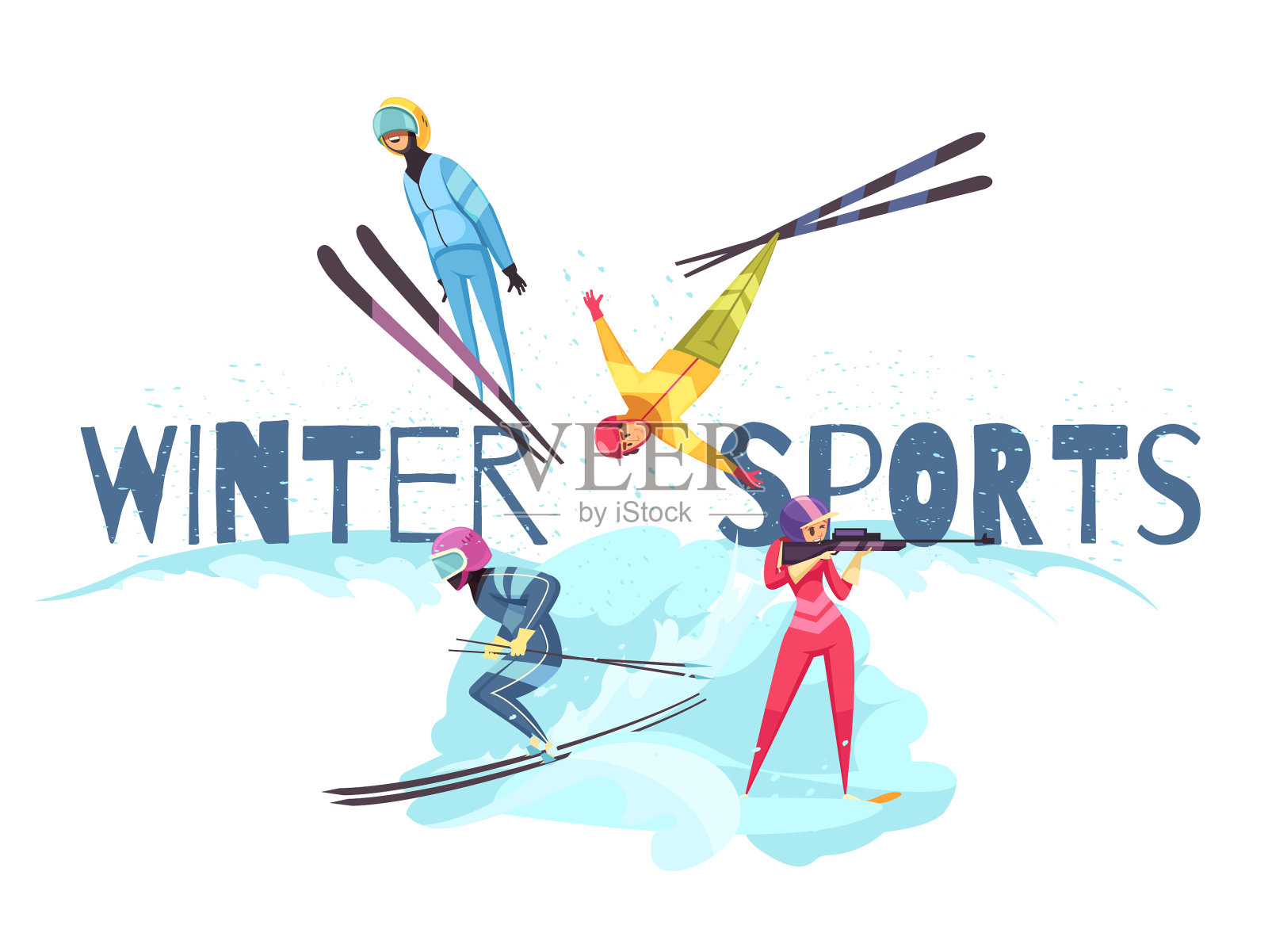 冬季运动的概念设计元素图片