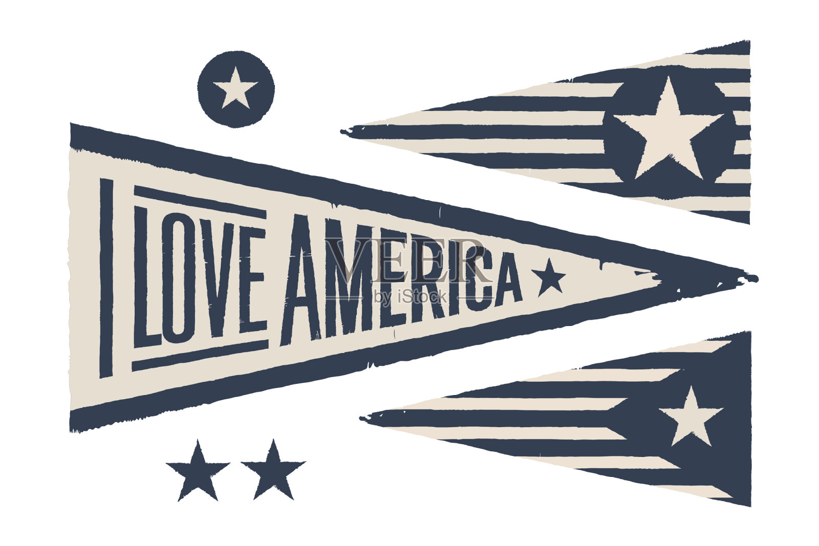 设置标志美国复古复古图形旗帜图标素材