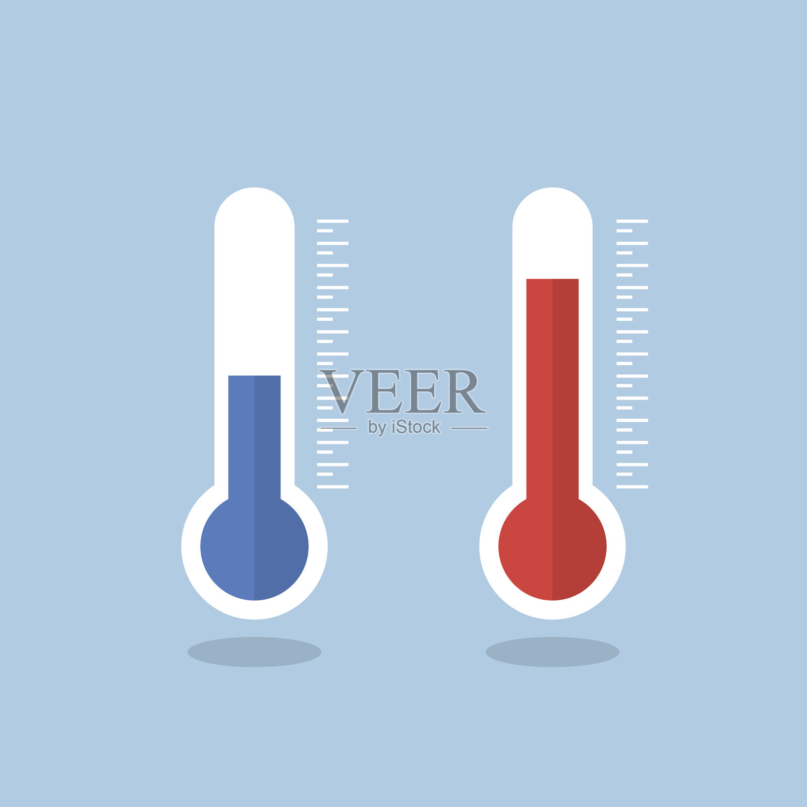 温度计图标测量热和冷插画图片素材