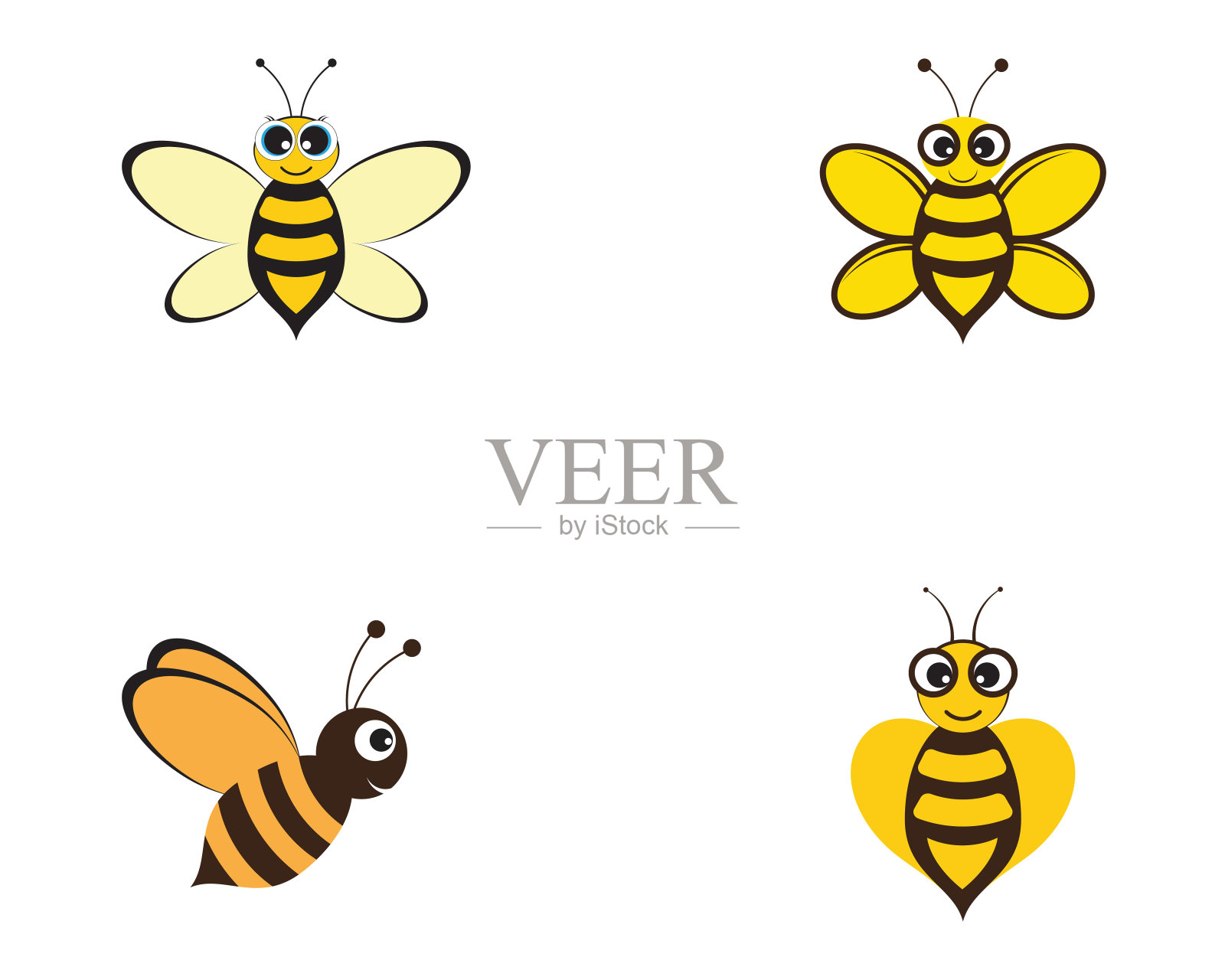 蜜蜂标志模板矢量插图设计元素图片