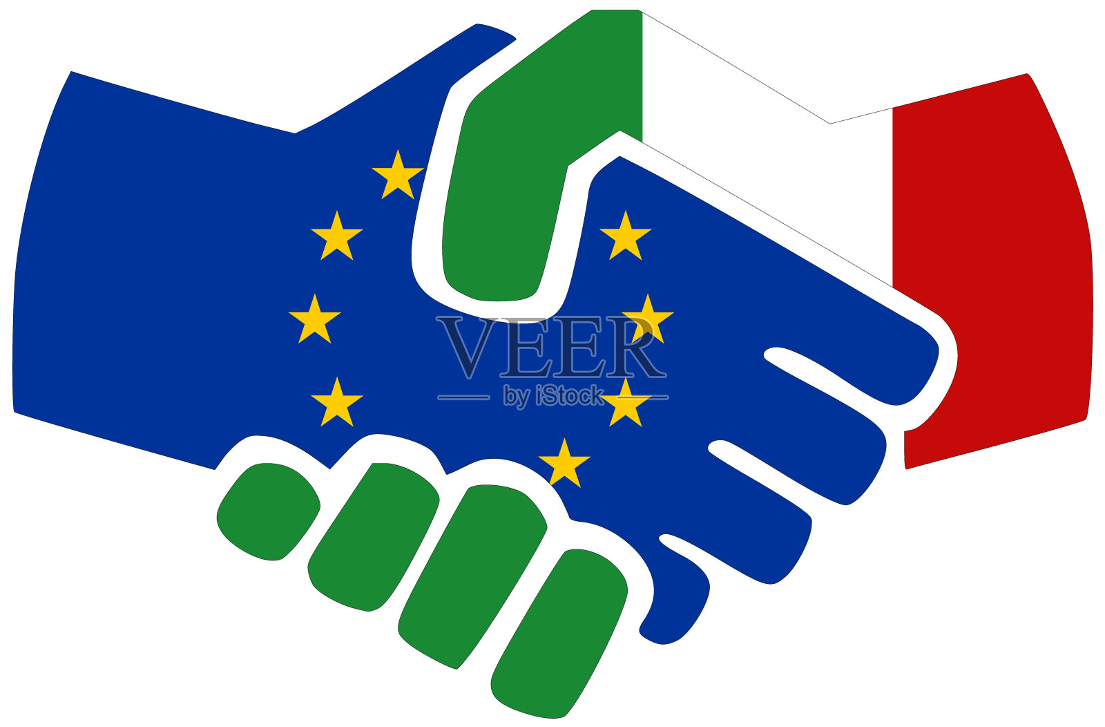 欧盟-意大利/握手插画图片素材