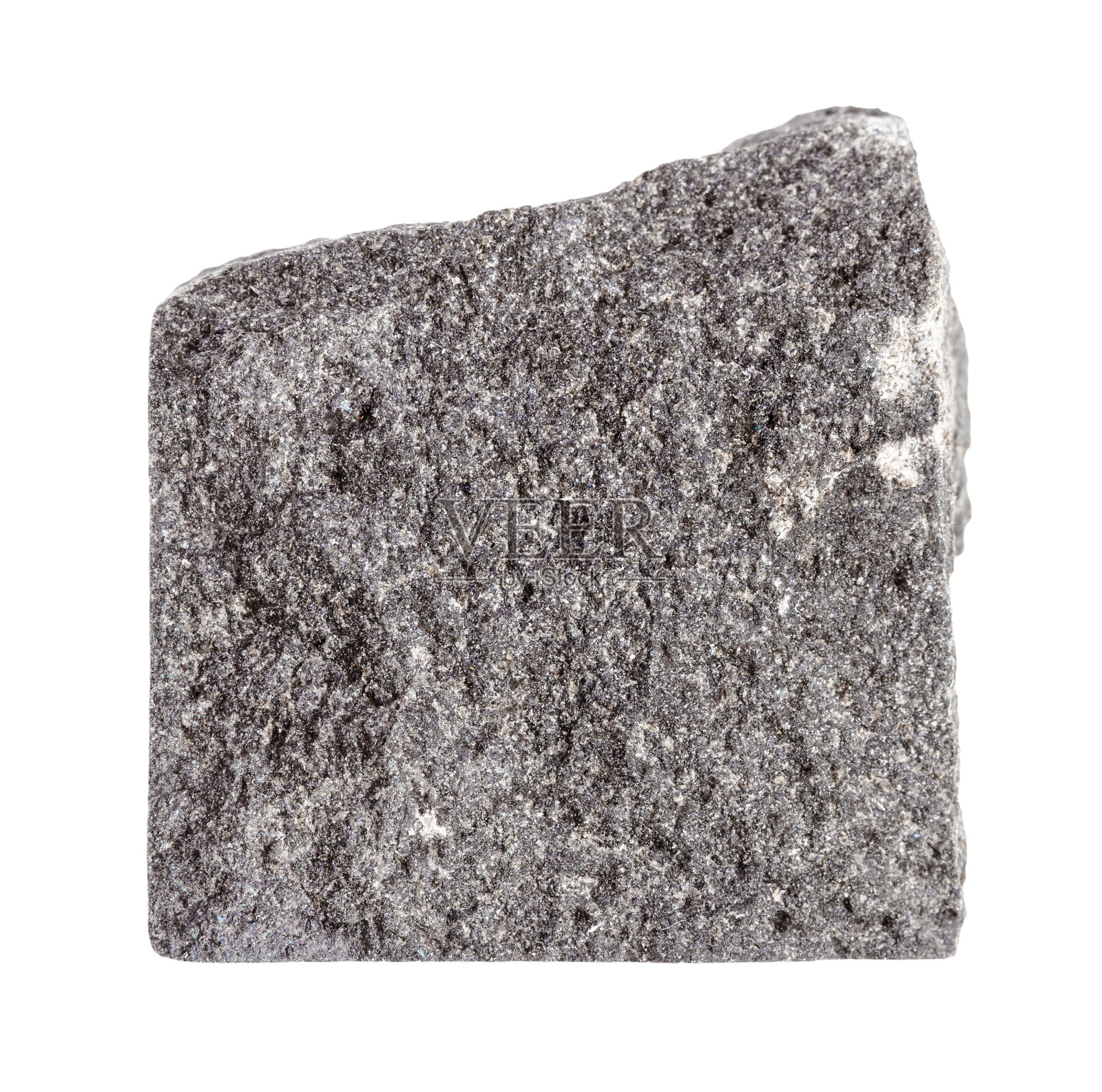 一块未加工的辉长岩孤立在白色上照片摄影图片