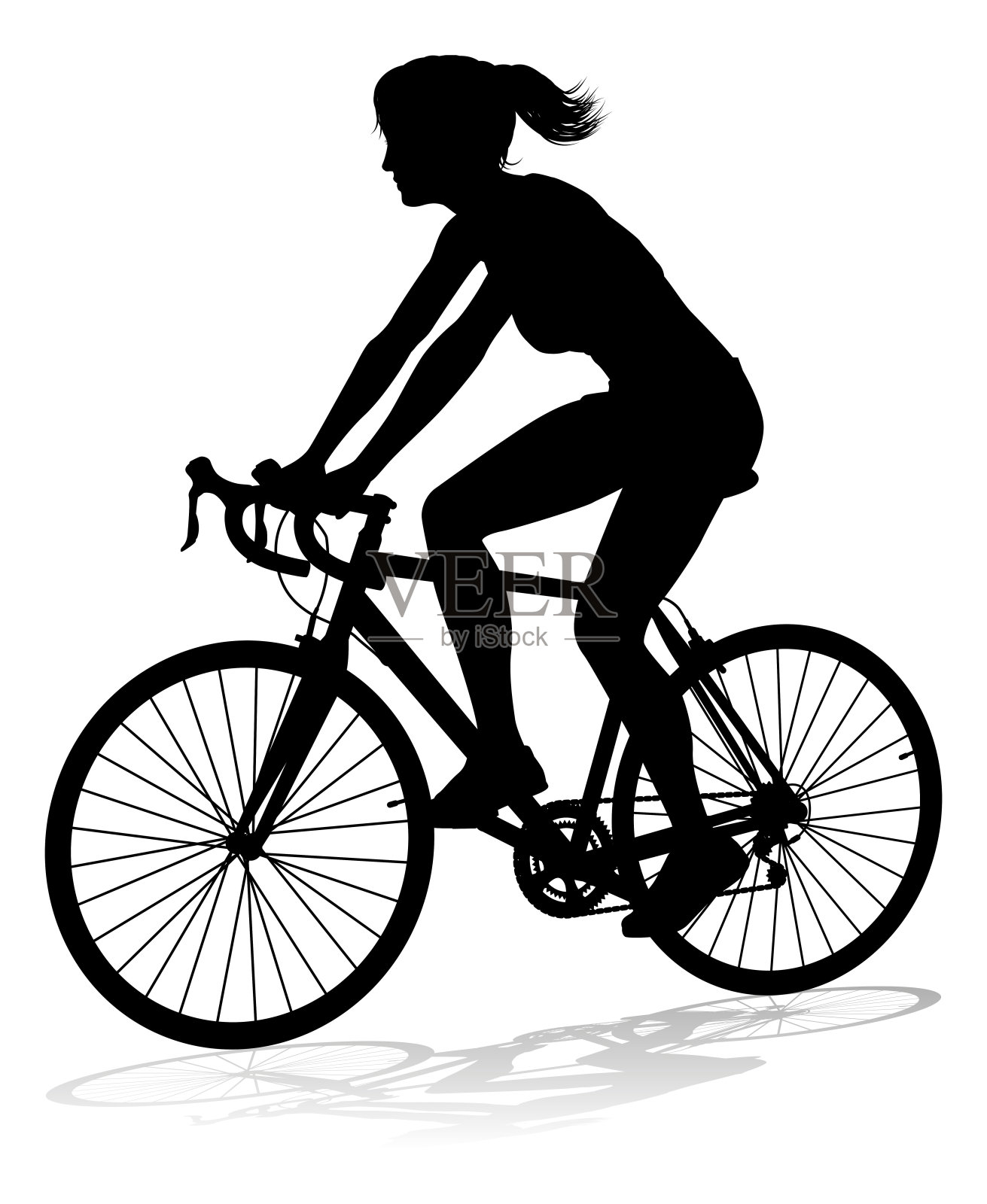 女自行车骑自行车的人骑自行车剪影设计元素图片