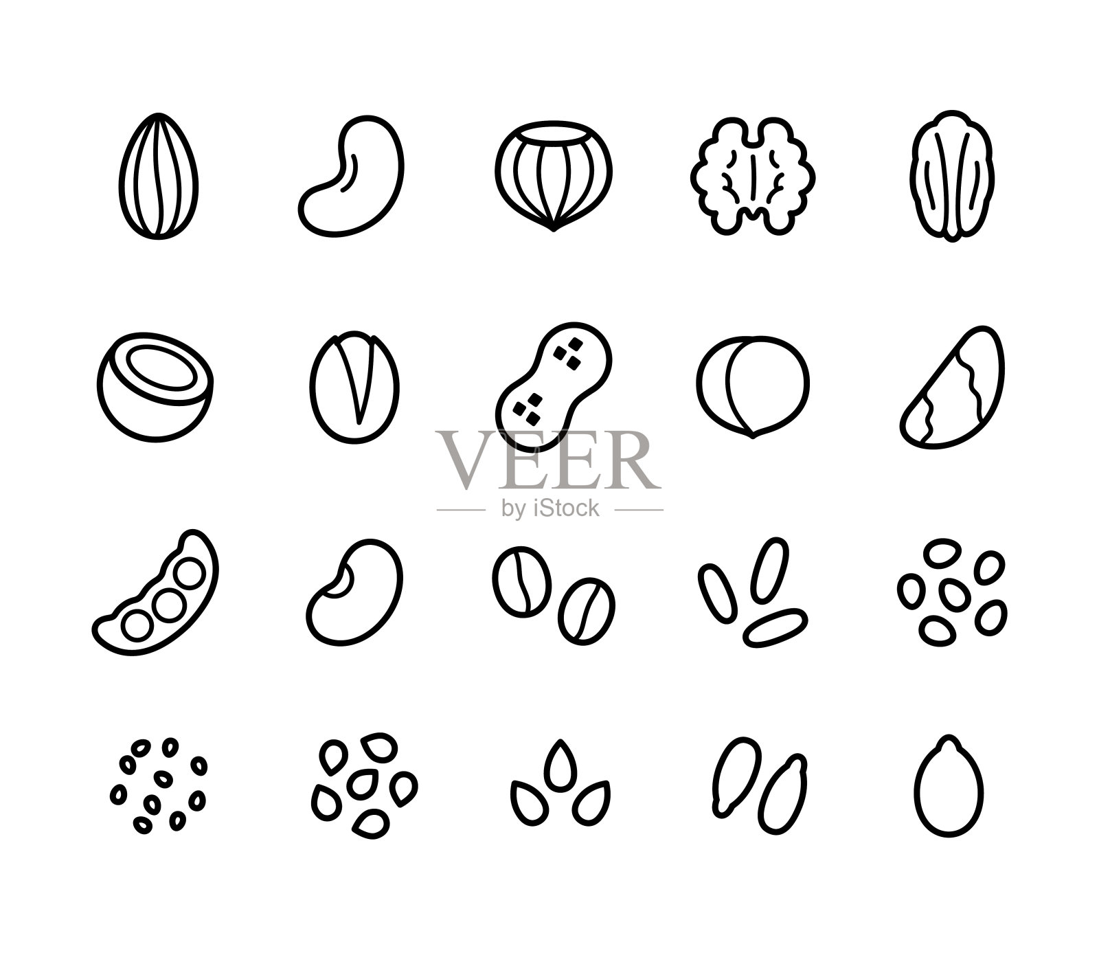 坚果，种子，谷物图标图标素材