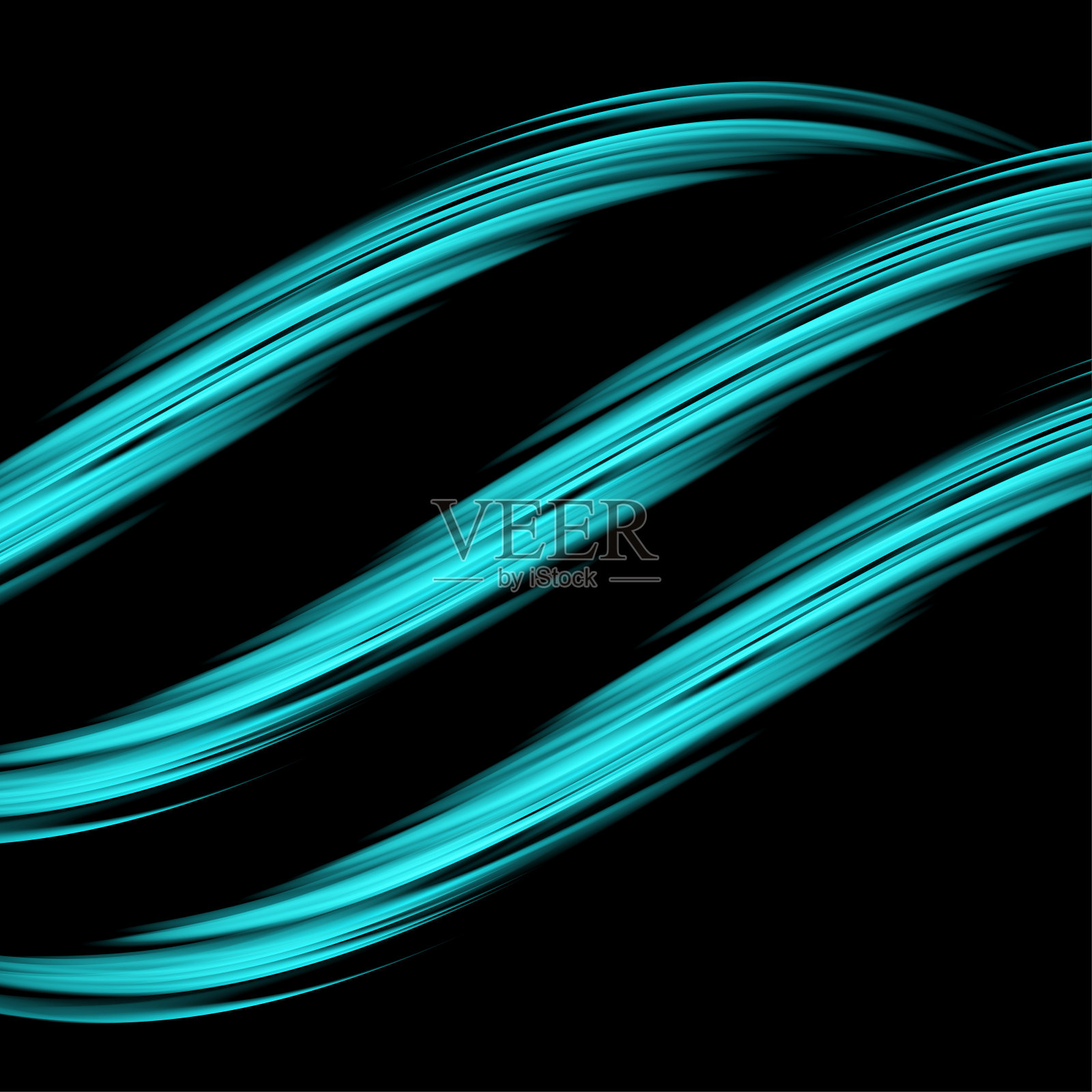 抽象的螺旋蓝在黑色上插画图片素材