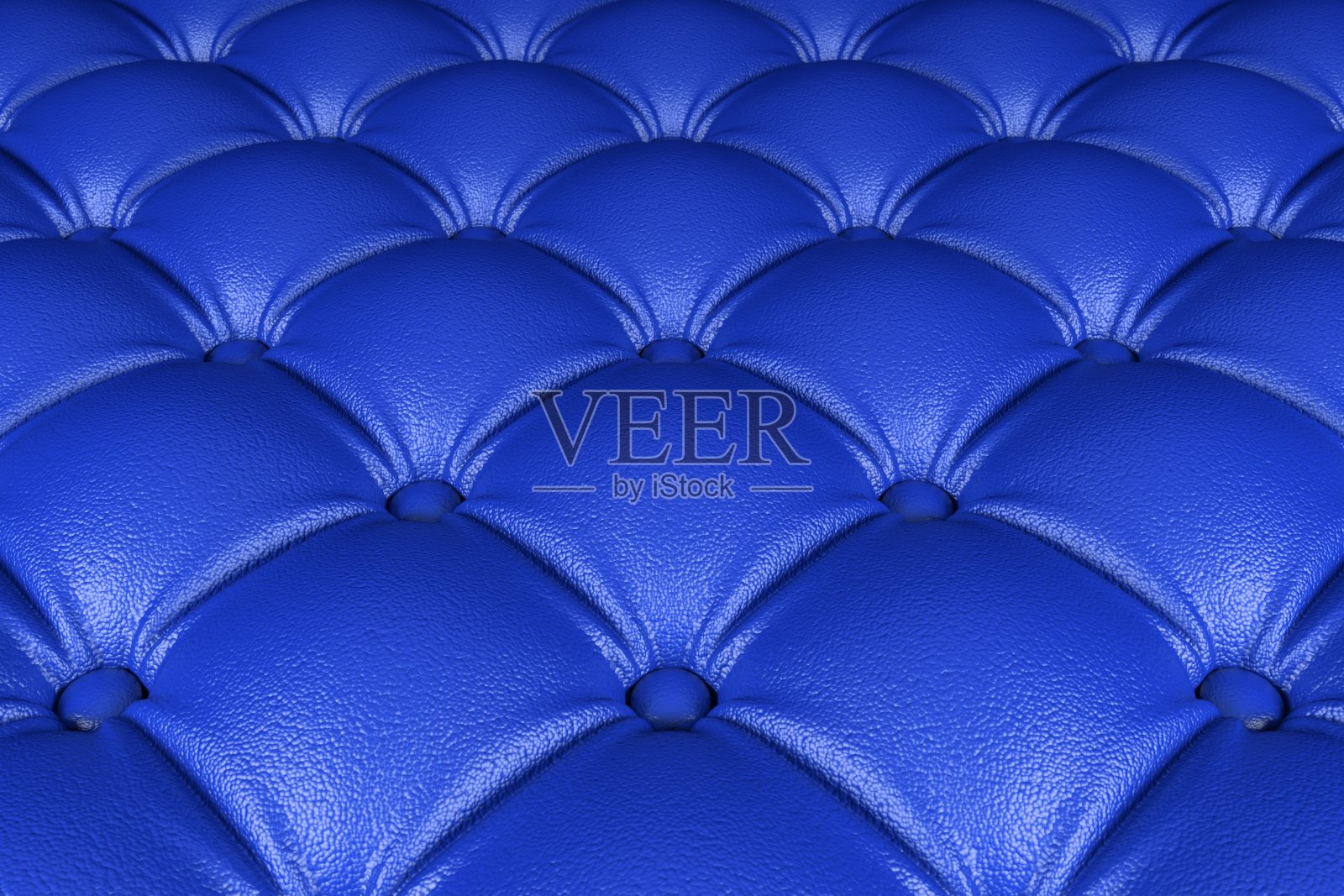 蓝色绗缝皮革图案3D渲染照片摄影图片