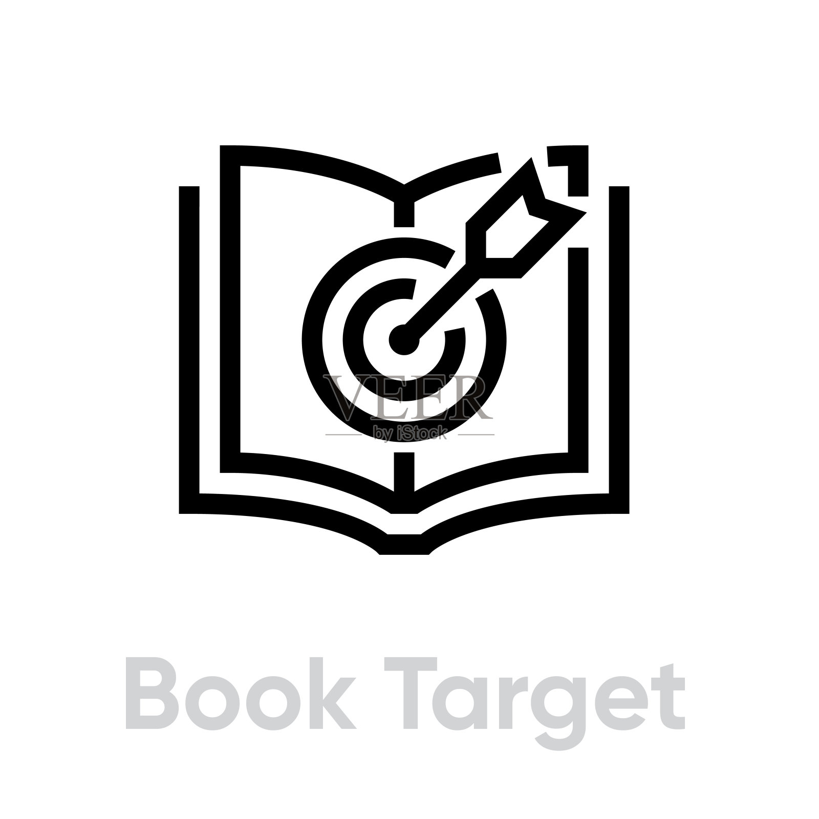 书目标个人目标图标。可编辑的行向量。插画图片素材