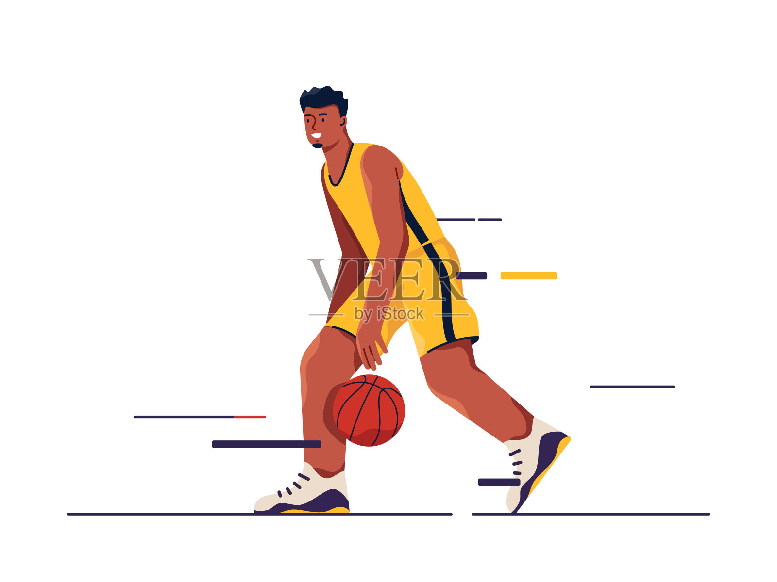 矢量插图的篮球运动员在运动插画图片素材
