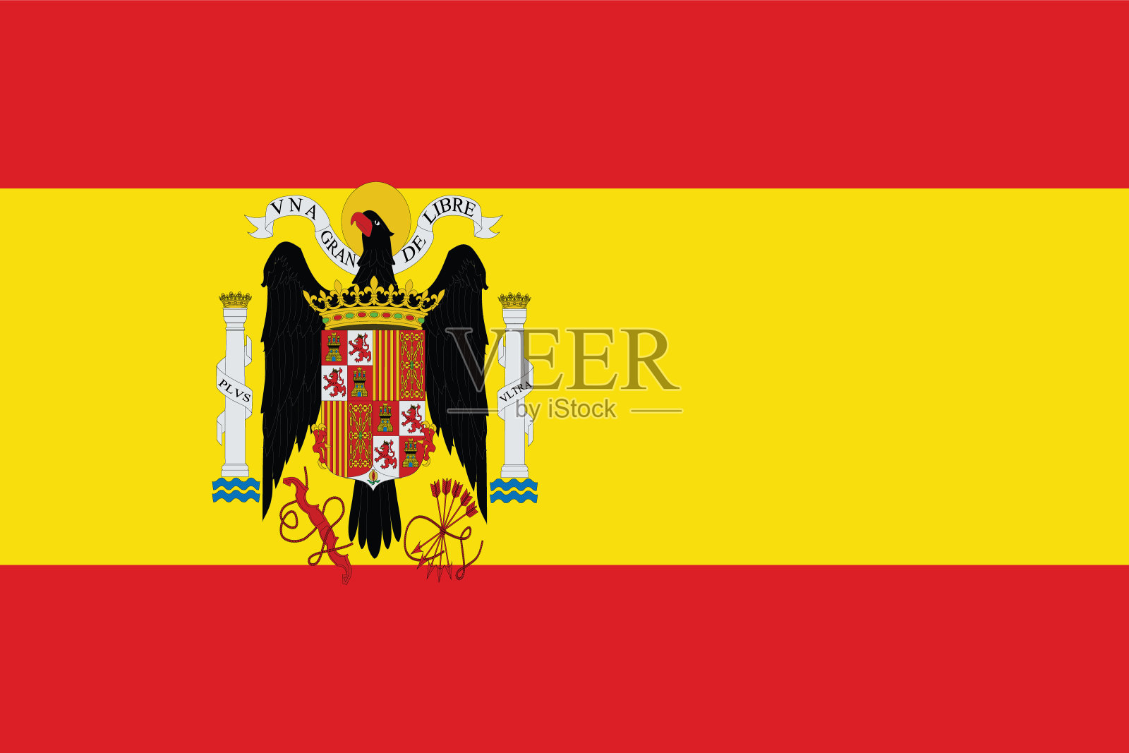 1938年至1945年的西班牙国旗插画图片素材