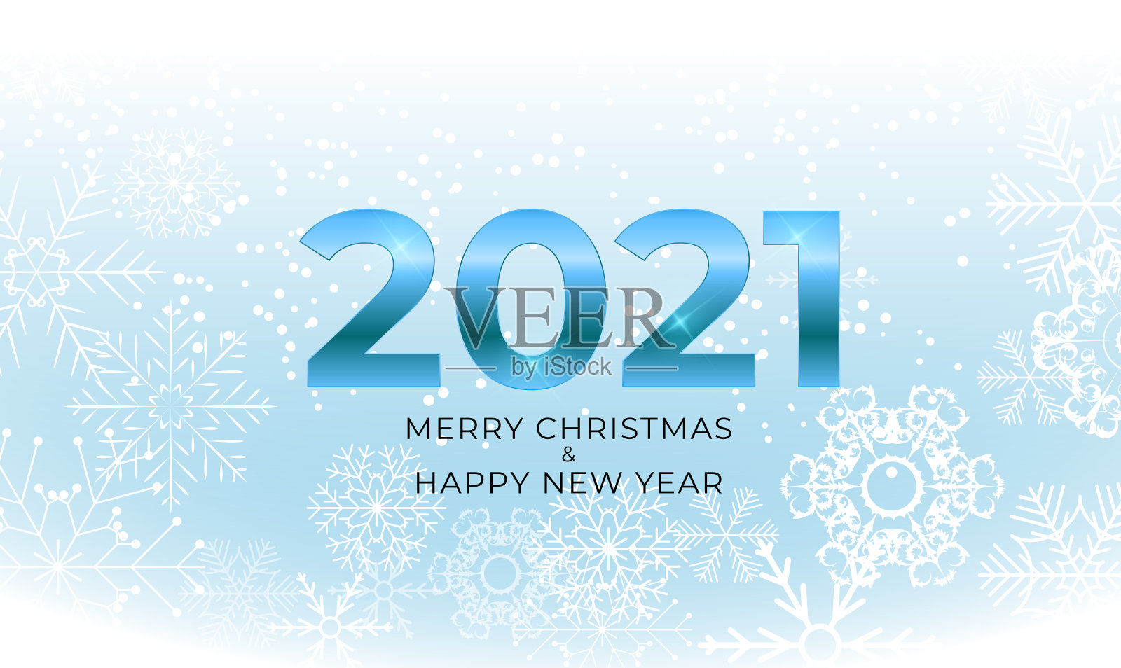 2021年新年和圣诞快乐的背景与光泽的烟花。矢量图设计模板素材