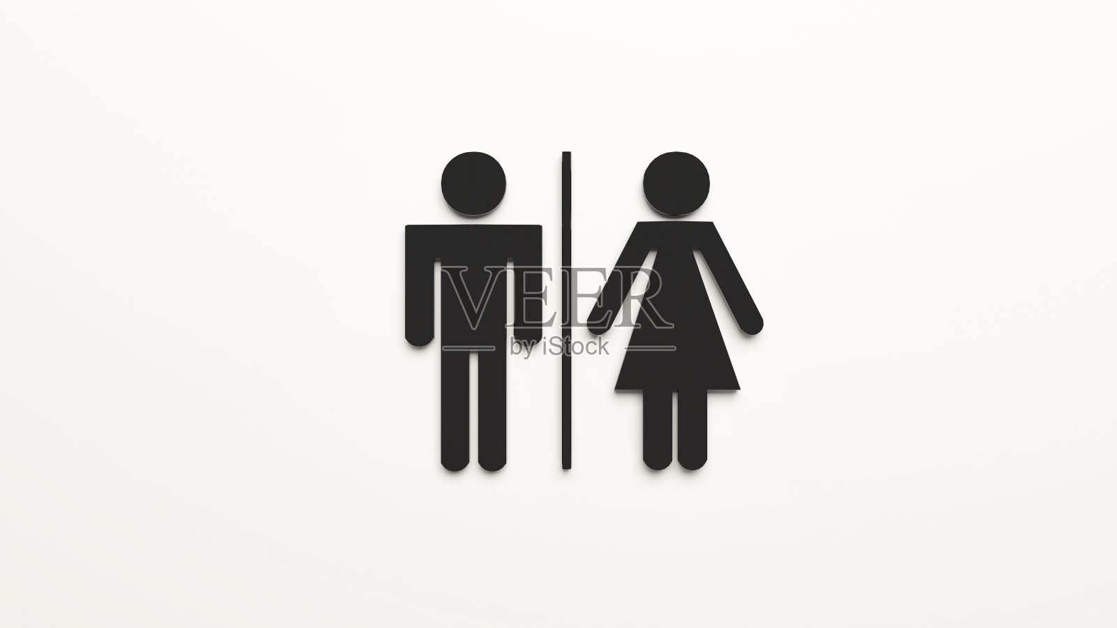 黑人女性和男性厕所图标与白色背景3d渲染照片摄影图片