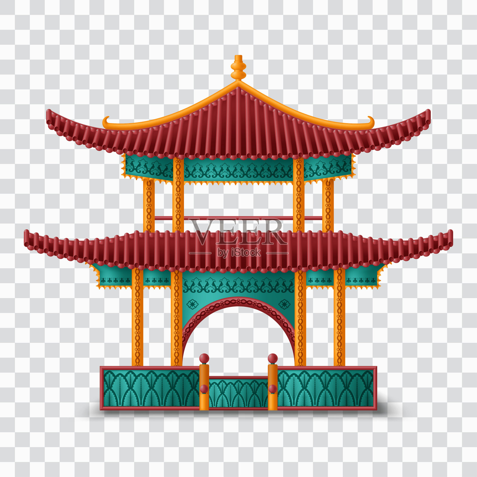 美丽的中国。传统的建筑。贺卡，横幅，邀请的创意模板设计元素图片