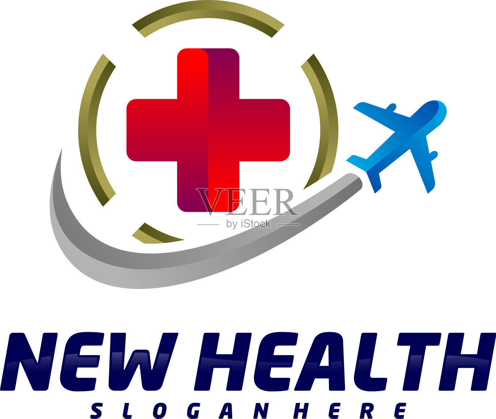 医疗飞机旅行标志设计模板旅行插画图片素材