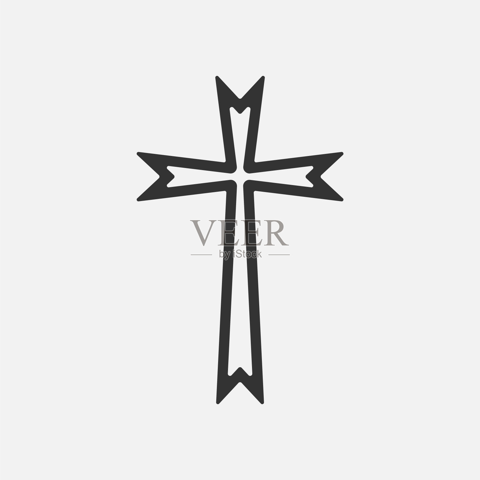 基督教十字图标标志应用程序，UI。矢量插图。插画图片素材