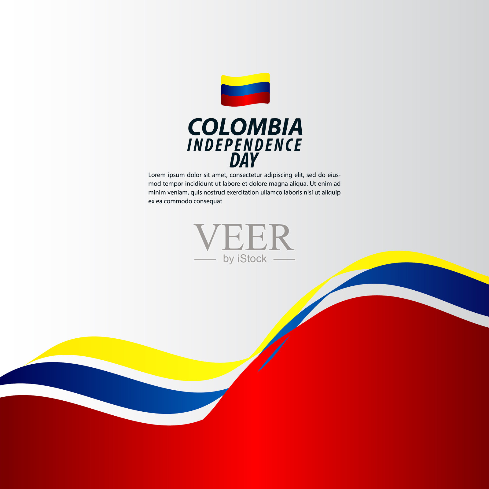 哥伦比亚独立日庆祝模板插画图片素材