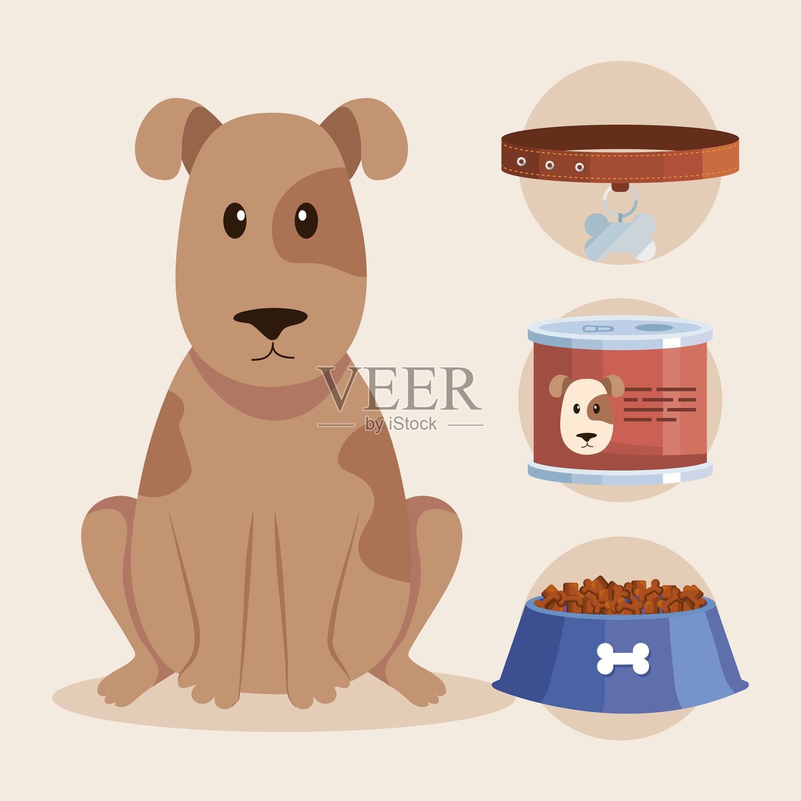 狗和宠物商店的图标插画图片素材