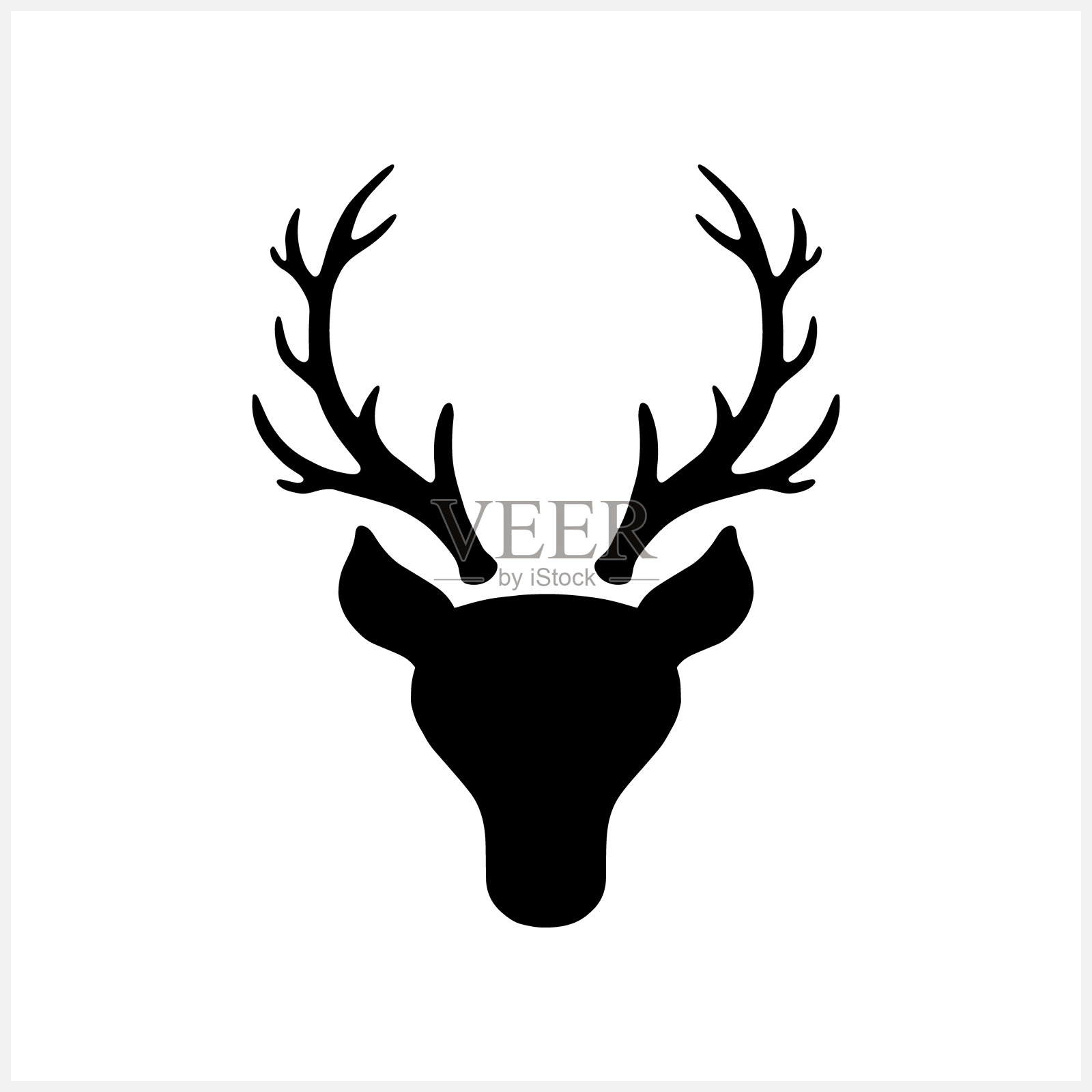 鹿角或麋鹿的图标孤立在白色上。轮廓圣诞节的象征。圣诞模板。矢量插图。每股收益10设计元素图片