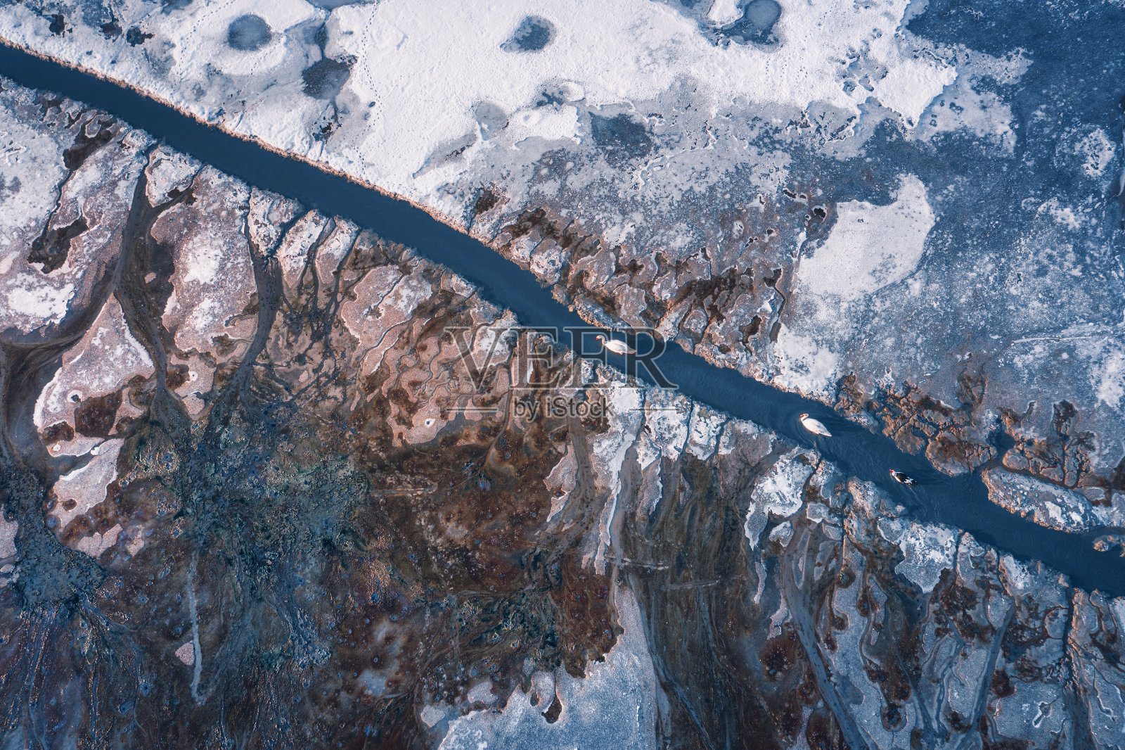 结冰的天鹅河照片摄影图片