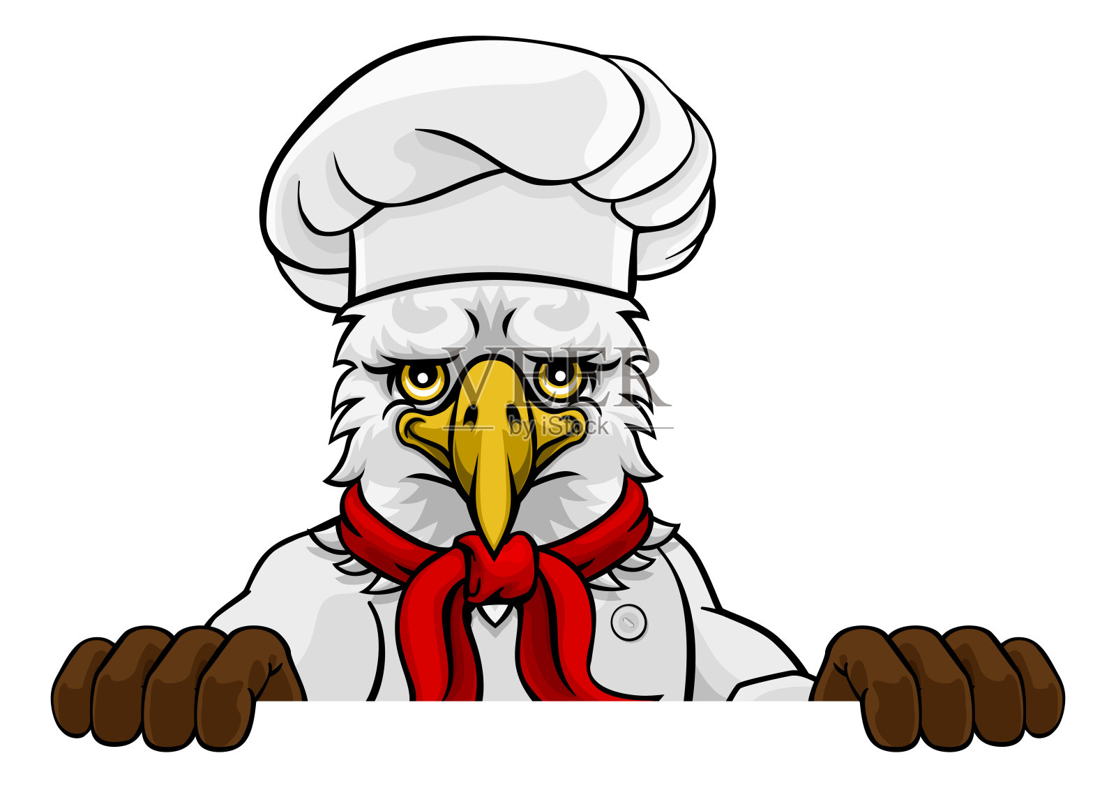 鹰厨师吉祥物标志卡通人物设计元素图片