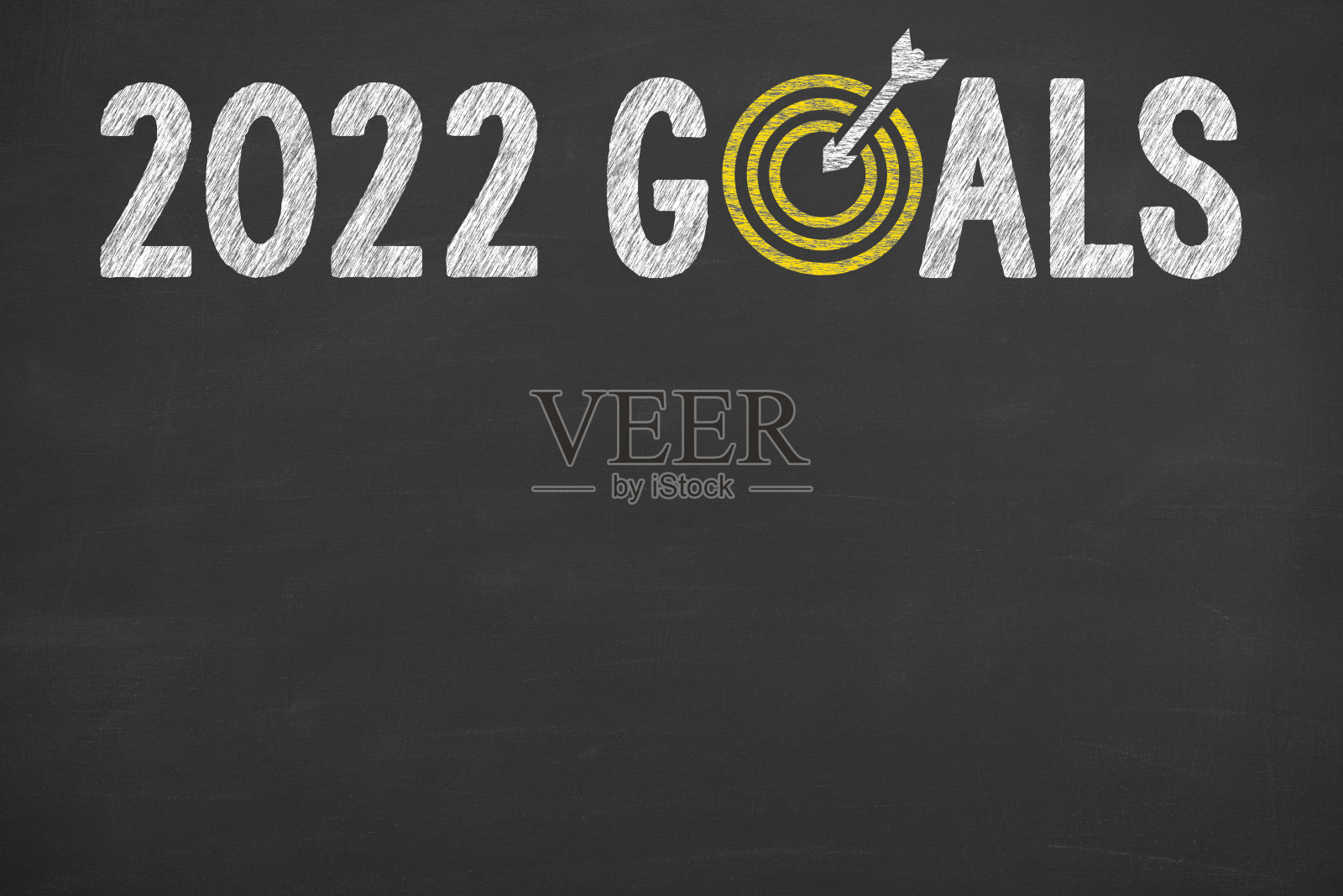 在黑板背景上写下2022年新年目标照片摄影图片