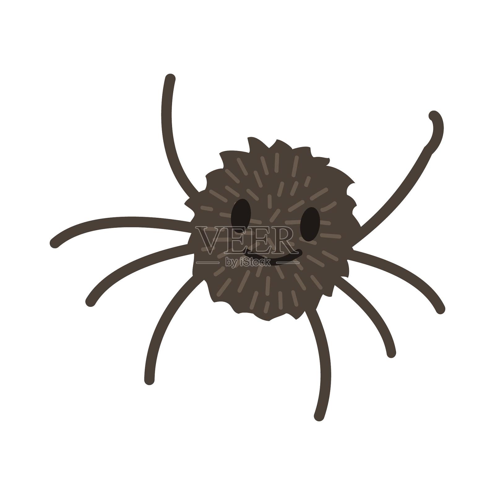 万圣节蜘蛛彩色卡通扁平元素设计元素图片