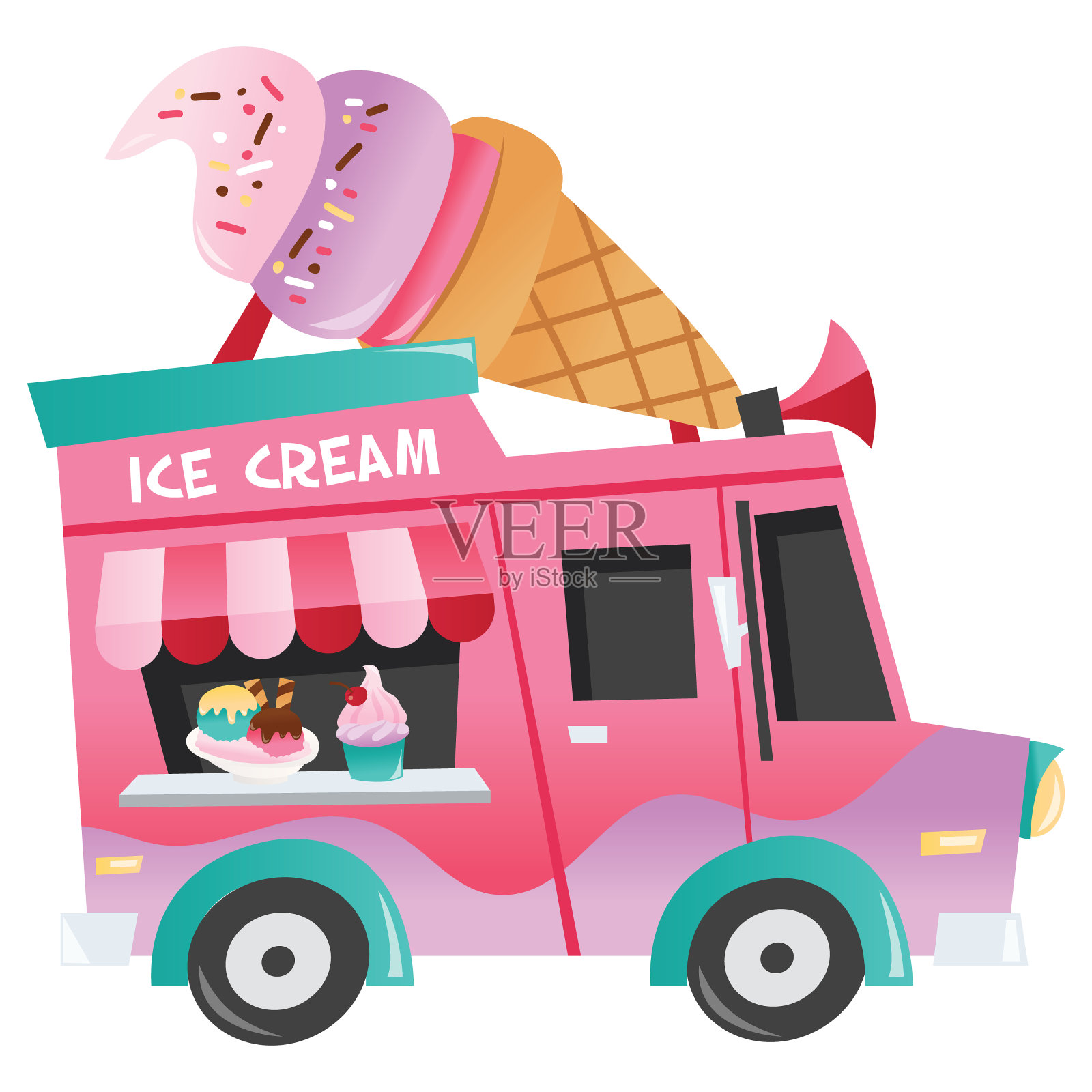 可爱卡通人物吃冰淇淋素材设计图__动漫人物_动漫动画_设计图库_昵图网nipic.com