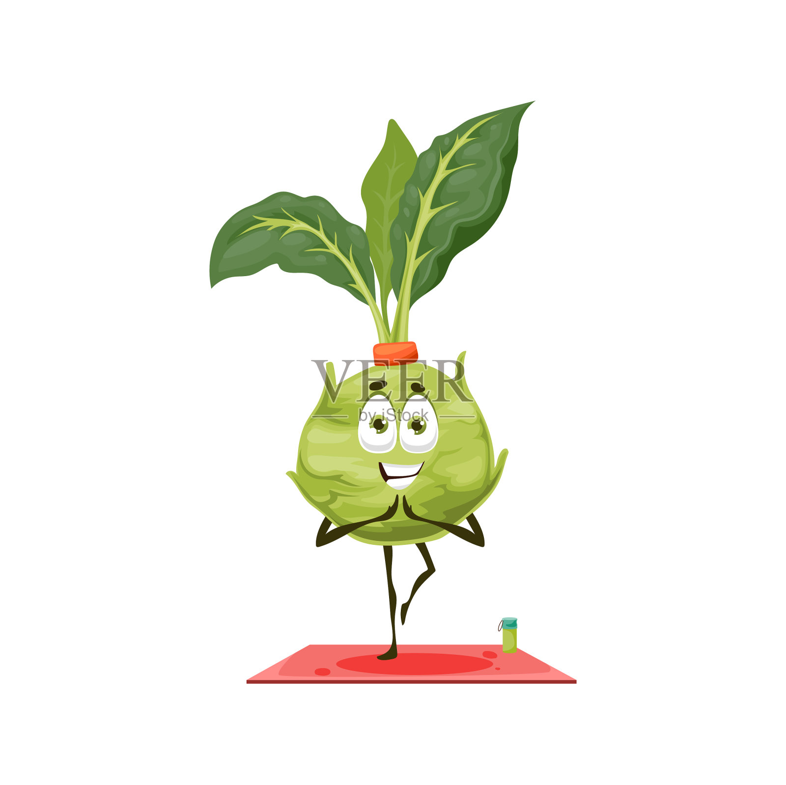 拟人化白菜插图(白菜、蔬菜、卡通、拟人)儿童插图_北极熊素材库