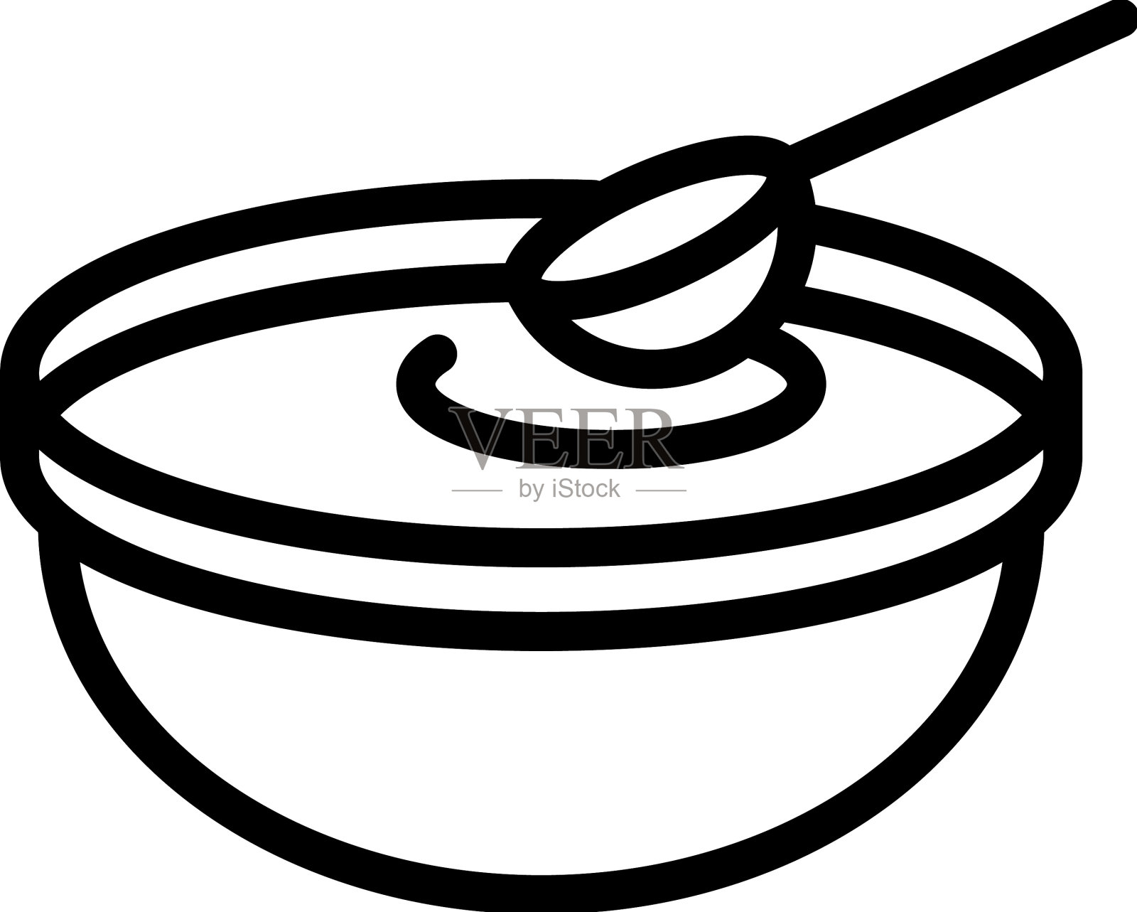 豆汤图标勾勒蔬菜大豆插画图片素材