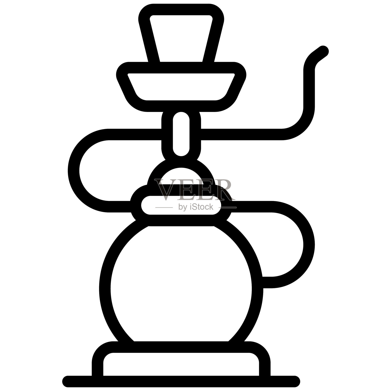 水烟矢量轮廓图标。印度教的节日，印度教的庆典标志，插画图片素材