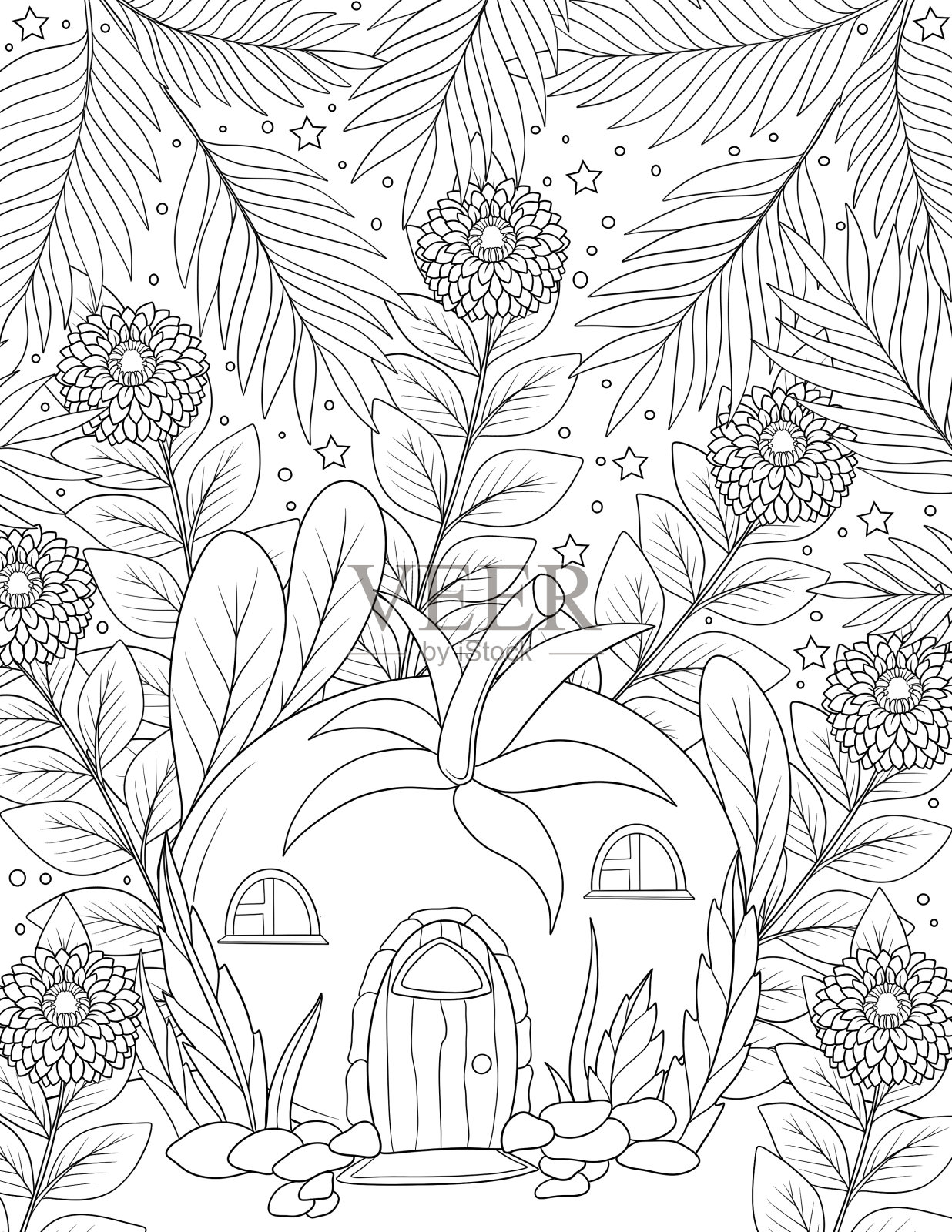 秘密花园·线稿·无上色 - 堆糖，美图壁纸兴趣社区