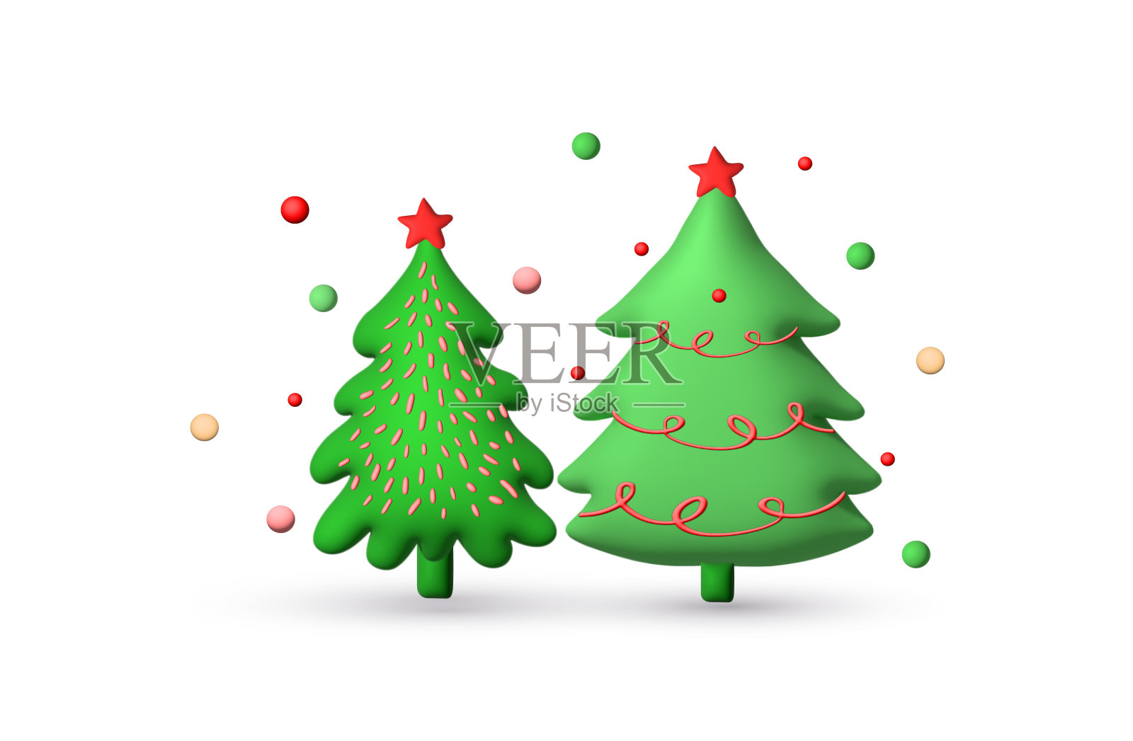 3D渲染圣诞树为快乐的圣诞节2023庆祝新年照片摄影图片