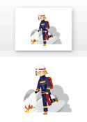 正在救火的消防员元素符号图片