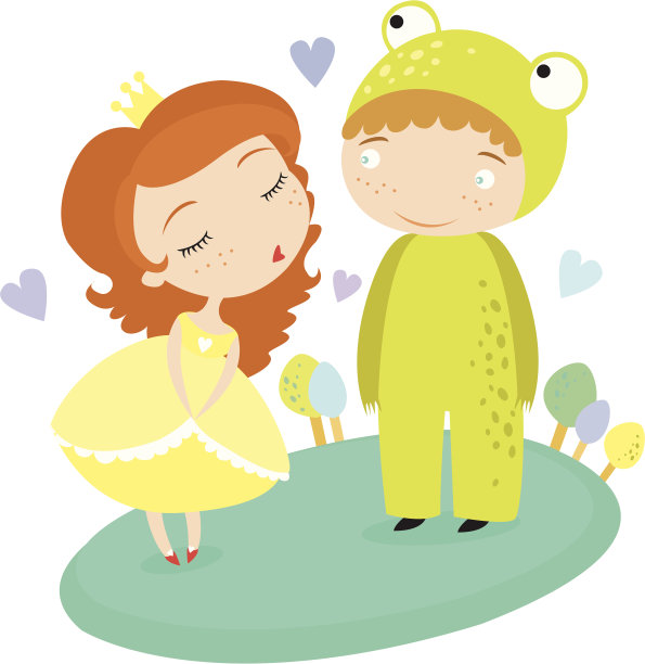 青蛙王子涂鸦:童话故事女孩遇到青蛙王子,以为是男朋友青蛙公主漂亮的