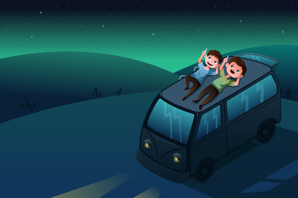 夜车动画图片
