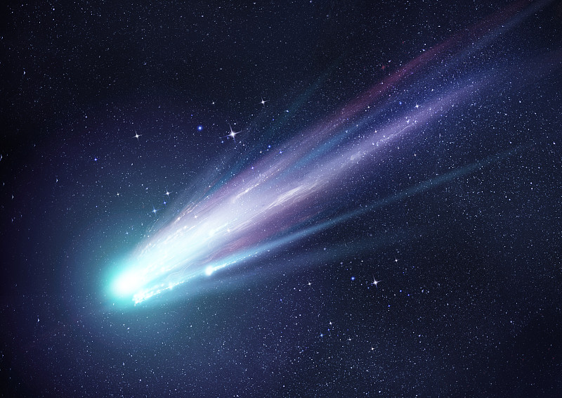 晚上的超级明亮彗星图片下载