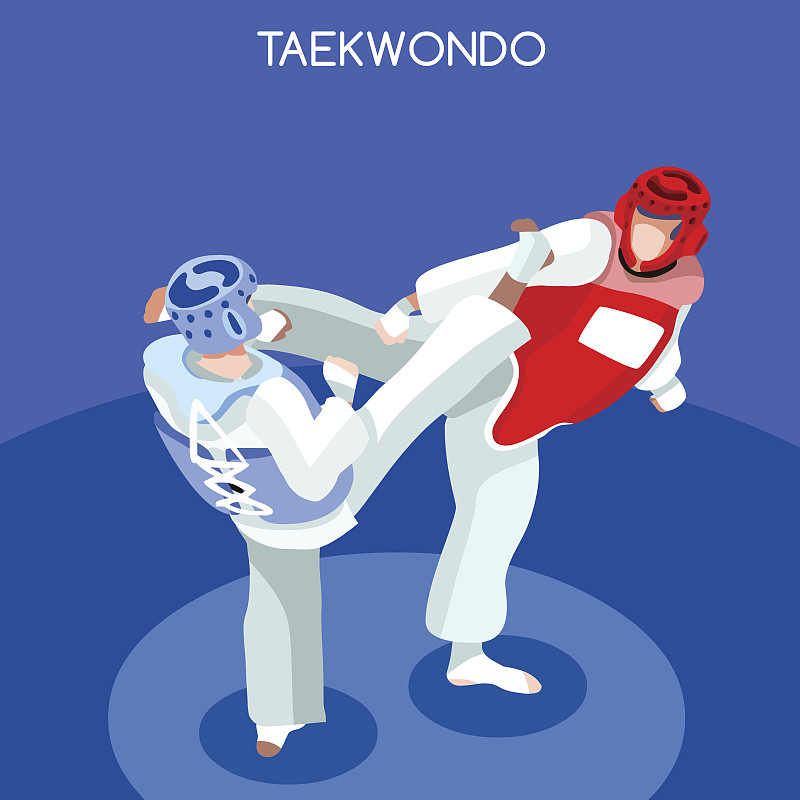 跆拳道武术运动员等距运动锦标赛国际体育竞赛图片素材