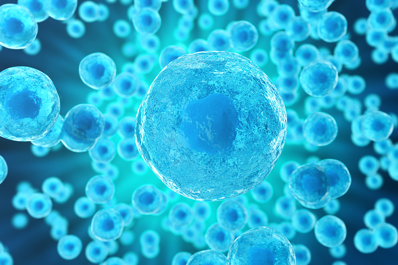 蓝细胞科学背景。三维渲染图片下载